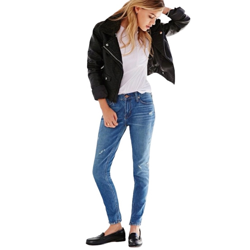 Bdg Distressed Patchwork Slim Boyfriend Jeans Blue - image 1